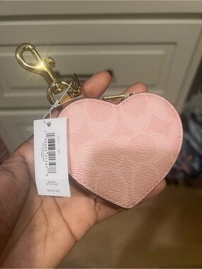 Coach Powder Pink Heart Charm